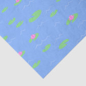 Blauer Froschteig mit Lilientopapierpapier Seidenpapier (Detail)