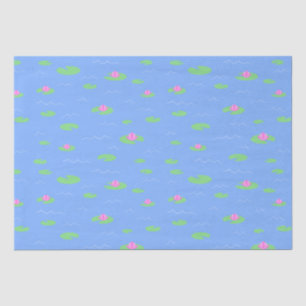 Blauer Froschteig mit Lilientopapierpapier Seidenpapier