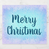 Blauer Frost Frohe Weihnachten Bierflaschenetikett (Einzelnes Label)