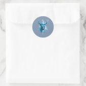 Blauer Frost-Schädel-Aufkleber Runder Aufkleber (Tasche)