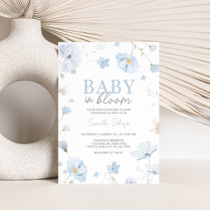 Blauer Frühling Baby in Bloom Baby Dusche Einladung