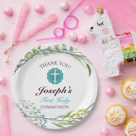 Blauer Frühling Bläserblüte Erste Heilige Kommune Pappteller (Party)