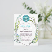 Blauer Frühling Bläserblüte Erste Heilige Kommune Postkarte (Stehend Vorderseite)