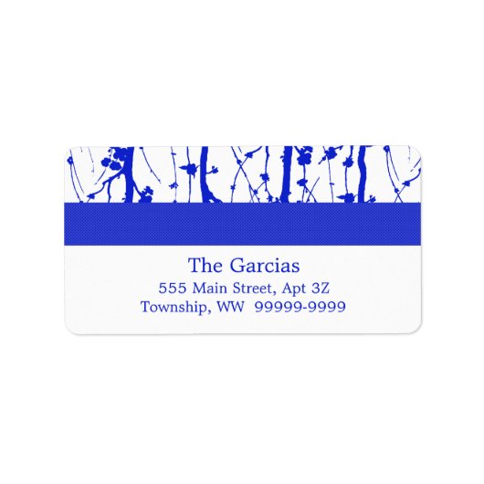 Blauer Frühling blüht Adressaufkleber (Vorne)