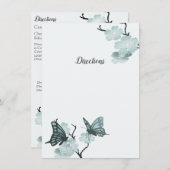 Blauer Frühling blüht mit Schmetterlingen Begleitkarte (Vorne/Hinten)