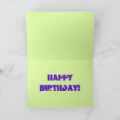 Blauer Frühling Blumen auf Grün glücklich Geburtst Karte (Innenseite)