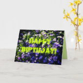 Blauer Frühling Blumen auf Grün glücklich Geburtst Karte (Gelbe Blume)