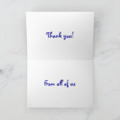 Blauer Frühling Blumen & Weiß Doily Danke Karte (Innenseite)