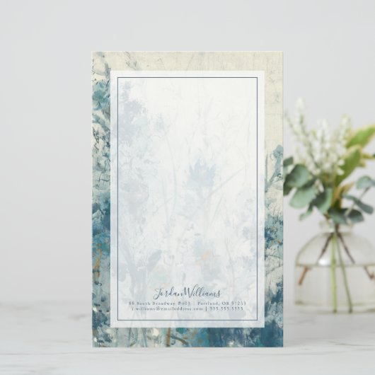 Blauer Frühling Briefpapier (Stehend Vorderseite)