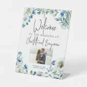 Blauer Frühling Foto Herzlich willkommen bei unser Sockelschild (Vorderseite)