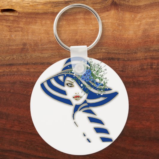 Blauer Frühling Hochzeitsgeschenke Schlüsselanhänger (Vorderseite)