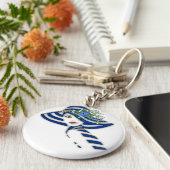 Blauer Frühling Hochzeitsgeschenke Schlüsselanhänger (Seite)