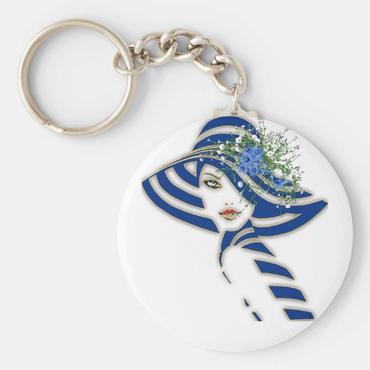 Blauer Frühling Hochzeitsgeschenke Schlüsselanhänger (Vorne)