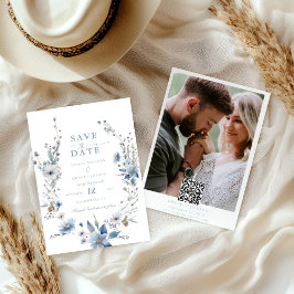 Blauer Frühling im Grünen Hochzeit Rettend Save The Date