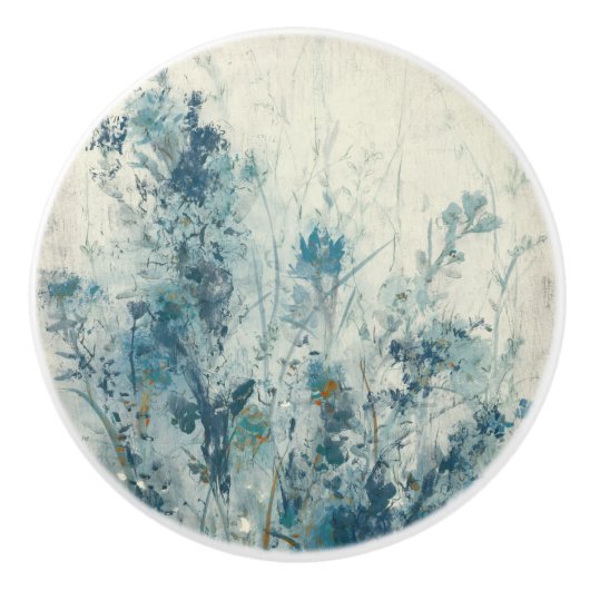 Blauer Frühling Keramikknauf (Vorderseite)