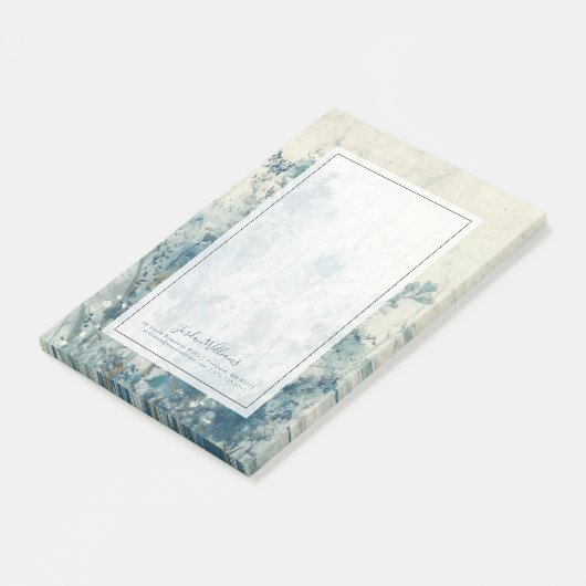 Blauer Frühling Post-it Klebezettel (angewinkelt)