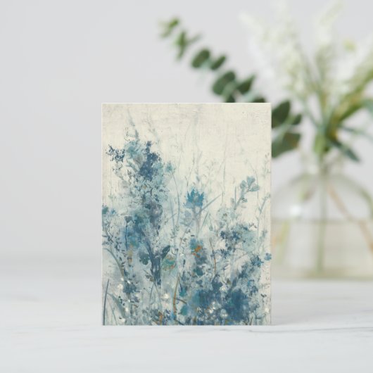 Blauer Frühling Postkarte (Stehend Vorderseite)