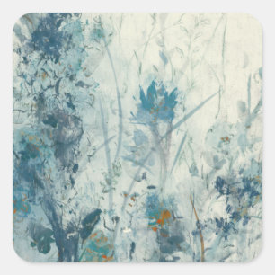 Blauer Frühling Quadratischer Aufkleber