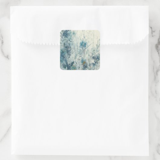 Blauer Frühling Quadratischer Aufkleber (Tasche)