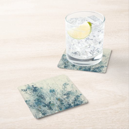 Blauer Frühling Rechteckiger Pappuntersetzer (Vor Ort)