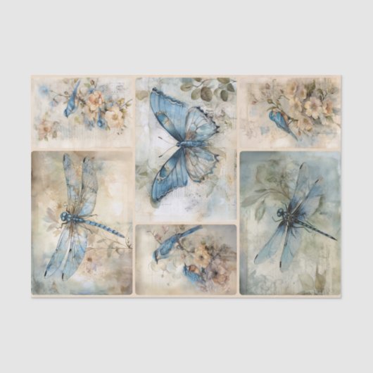 Blauer Frühling Seidenpapier (Vorderseite)