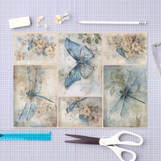 Blauer Frühling Seidenpapier (Handwerk)