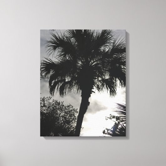 Blauer Frühling Silhouette Wrapped Canvas Leinwanddruck (Vorderseite)