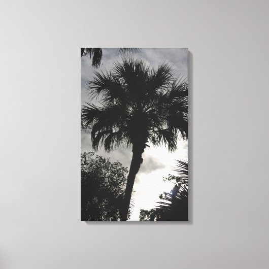 Blauer Frühling Silhouette Wrapped Canvas Leinwanddruck (Vorderseite)