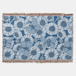 Blauer Frühling, wilde Blume, Gänseblümchen Decke