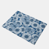 Blauer Frühling, wilde Blume, Gänseblümchen Fußmatte (Schrägansicht)