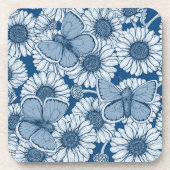 Blauer Frühling, wilde Blume, Gänseblümchen Getränkeuntersetzer (Vorderseite)