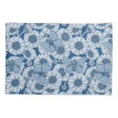 Blauer Frühling, wilde Blume, Gänseblümchen Kissenbezug (Rückseite-Links)