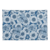 Blauer Frühling, wilde Blume, Gänseblümchen Kissenbezug (Rückseite-Rechts)