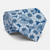 Blauer Frühling, wilde Blume, Gänseblümchen Krawatte (Gerollt)