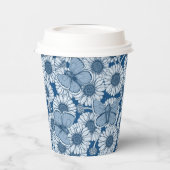 Blauer Frühling, wilde Blume, Gänseblümchen Pappbecher (Links)