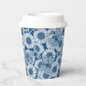 Blauer Frühling, wilde Blume, Gänseblümchen Pappbecher (Rückseite)