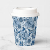 Blauer Frühling, wilde Blume, Gänseblümchen Pappbecher (Rechts)