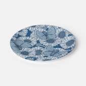 Blauer Frühling, wilde Blume, Gänseblümchen Pappteller (Schrägansicht)