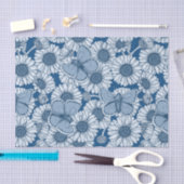 Blauer Frühling, wilde Blume, Gänseblümchen Seidenpapier (Handwerk)