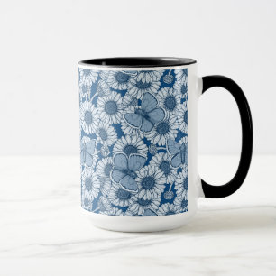 Blauer Frühling, wilde Blume, Gänseblümchen Tasse