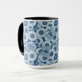 Blauer Frühling, wilde Blume, Gänseblümchen Tasse (Vorderseite Links)