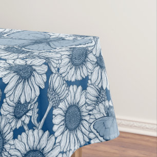 Blauer Frühling, wilde Blume, Gänseblümchen Tischdecke