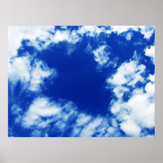 Blauer Frühlingshimmel mit vielen bizarren Wolken Poster (Vorne)