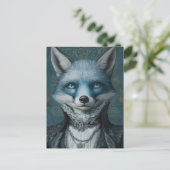 Blauer Fuchs Postkarte (Stehend Vorderseite)