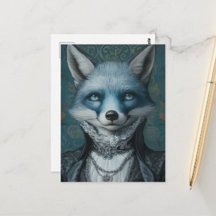 Blauer Fuchs Postkarte