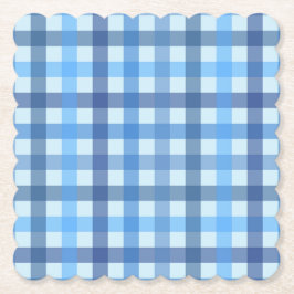 Blauer Fünf-Farben-Gingham-Muster-Papieruntersetze Untersetzer