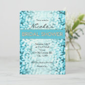 Blauer Funkellicht BRIDAL SHOWER Einladungen (Stehend Vorderseite)