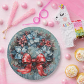 Blauer Funkelnd Kranz Pappteller (Party)