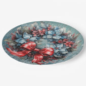 Blauer Funkelnd Kranz Pappteller (Schrägansicht)