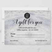 Blauer Funken Logo-Text-Name ein Geschenkgutschein (Vorderseite)